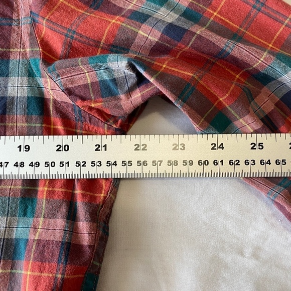 J. Crew Mercantile Flex Men's Red Plaid Long Sleeve Button Down Shirt Size Large - Picture 8 of 11